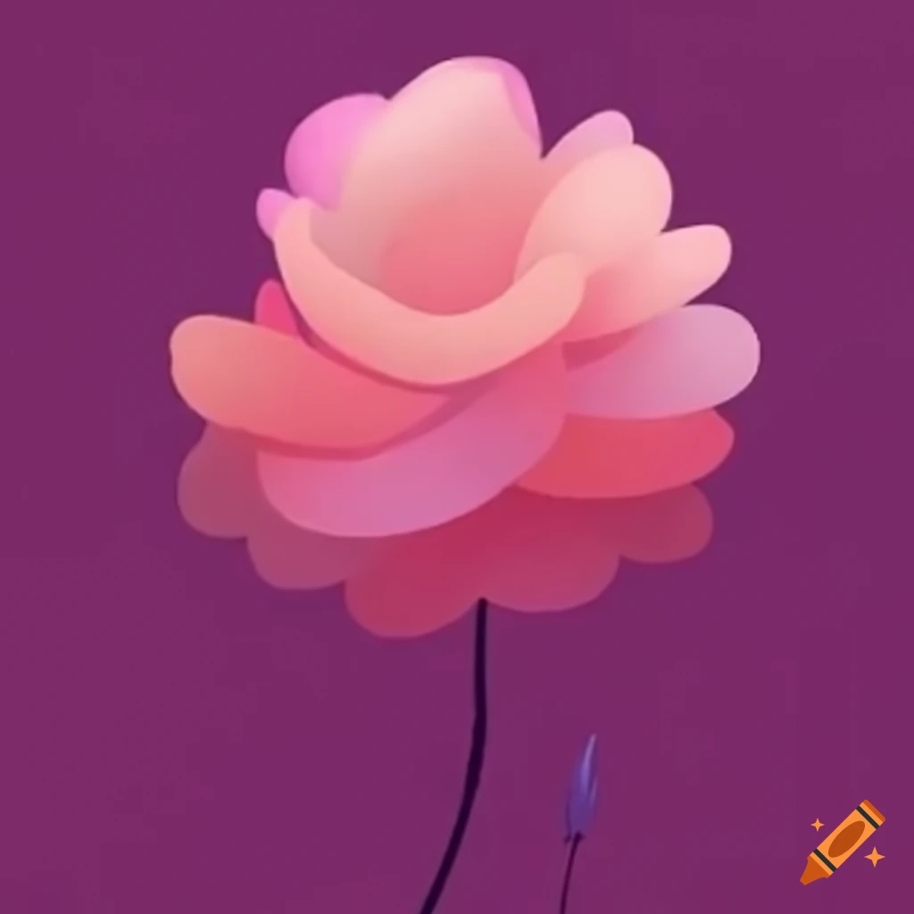 Pink background with a hand-drawn flower on Craiyon