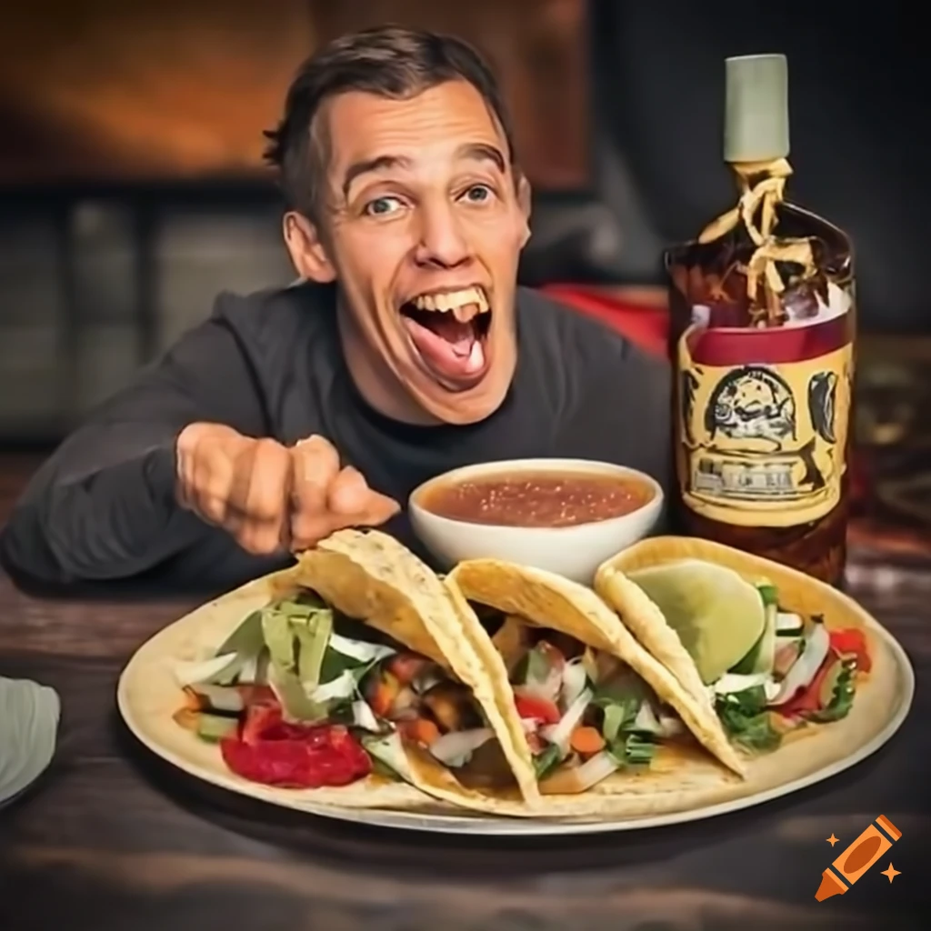 Tom Zaletel enjoying a delicious taco platter