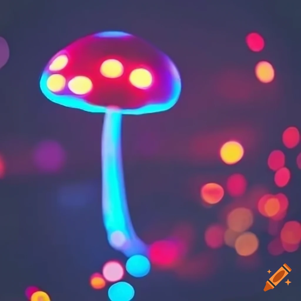 bokeh of glowing mushrooms