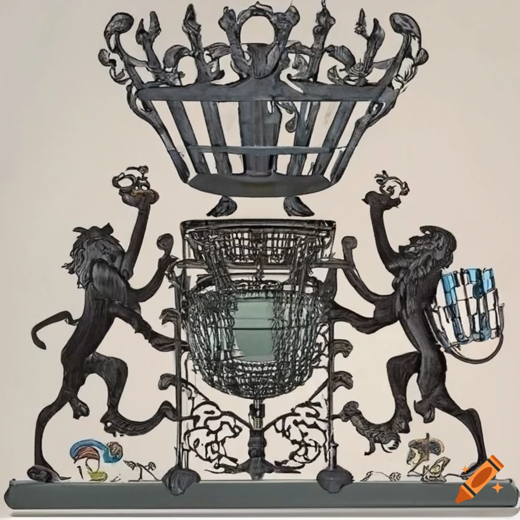 coat of arms with a disc golf basket