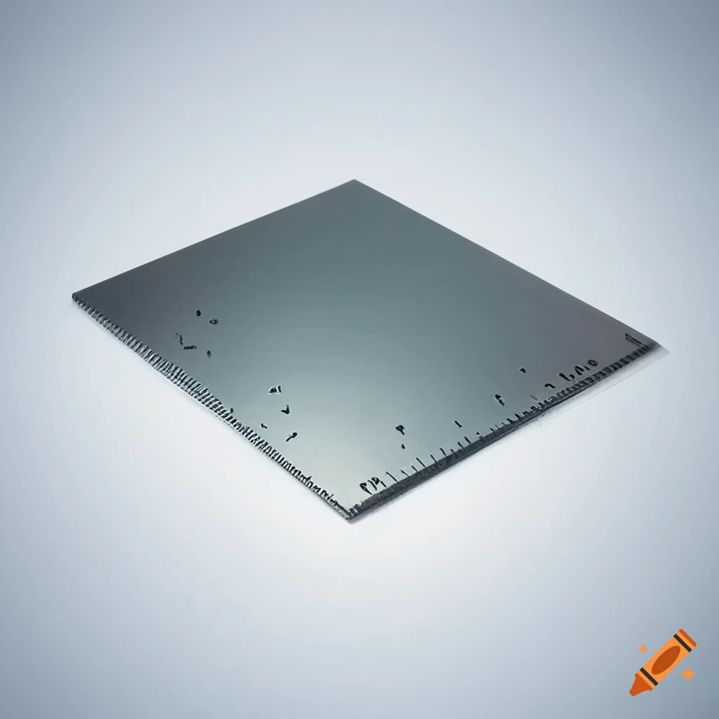steel sheet with ruler for size comparison