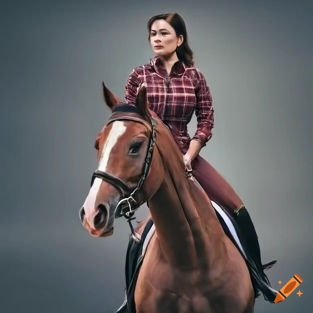close-up hyperrealistic photograph of actress Hayley Atwell as a horse rider