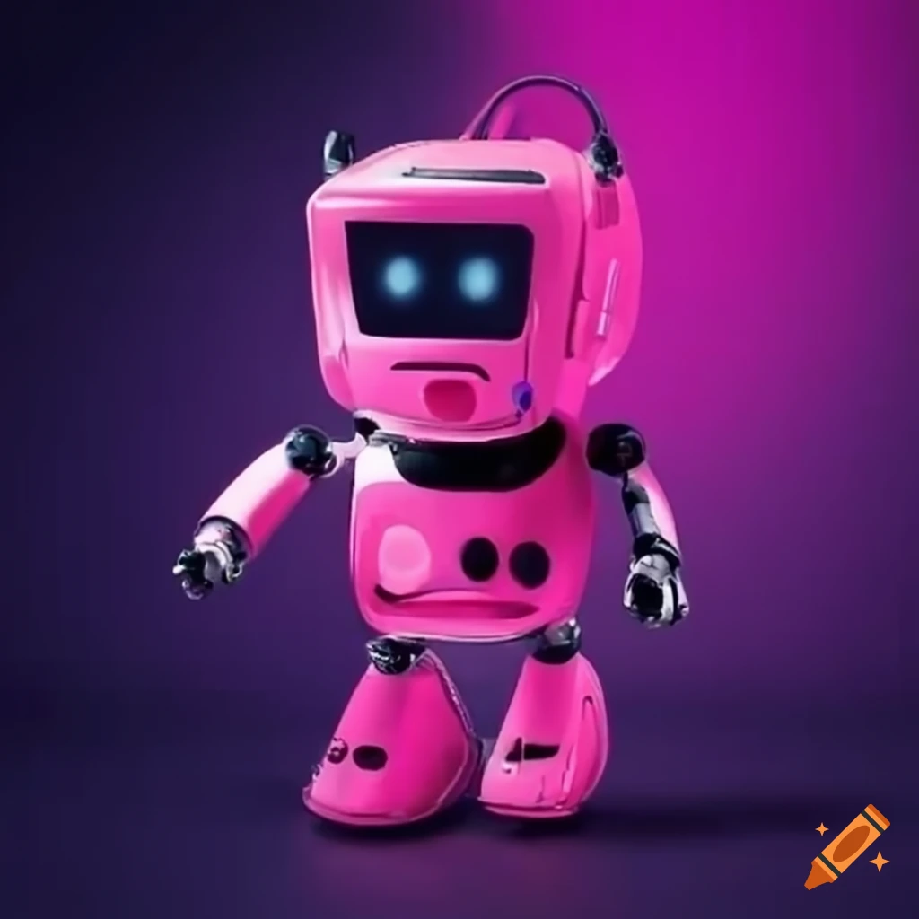 pink robot-shaped radio