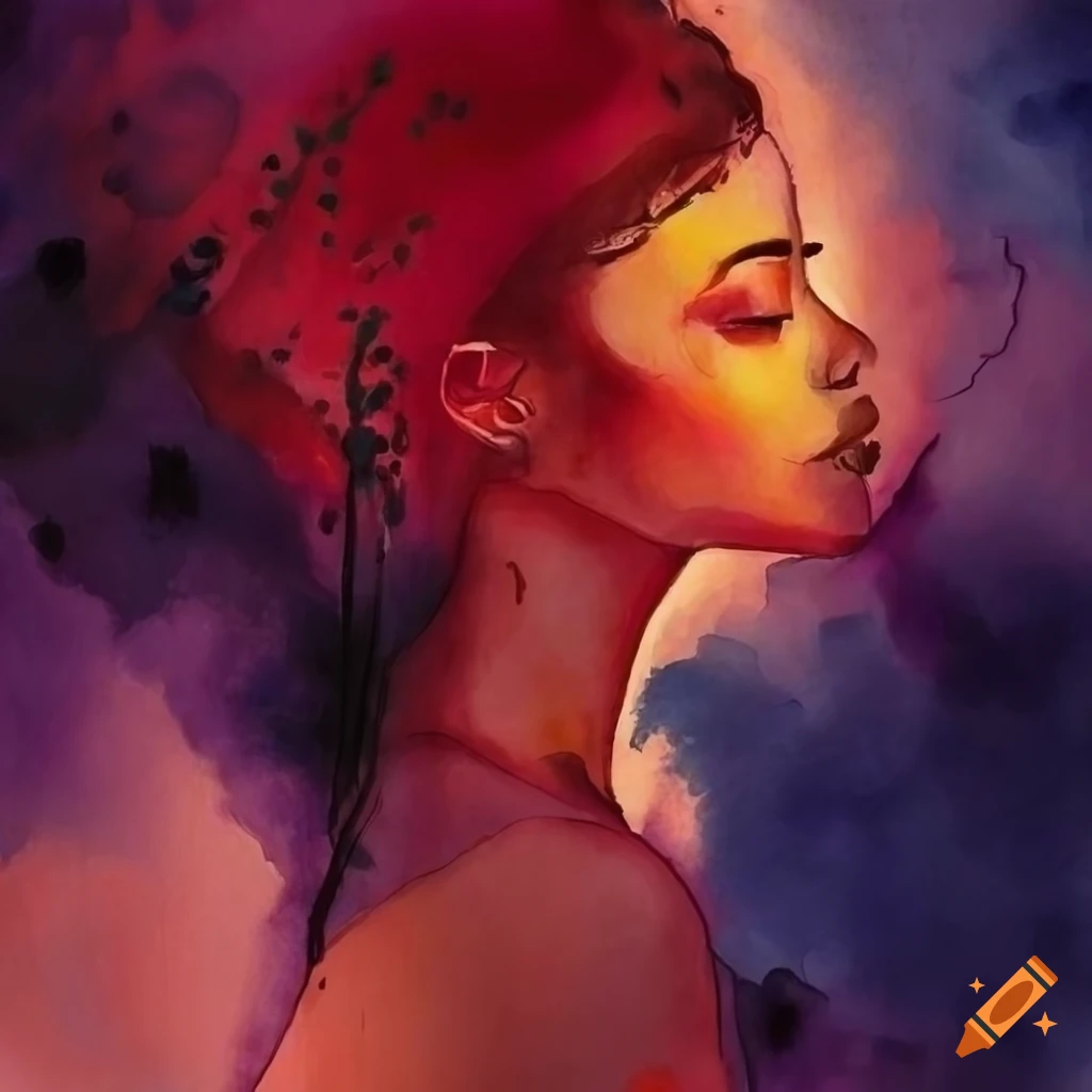 watercolor painting with an aesthetic theme