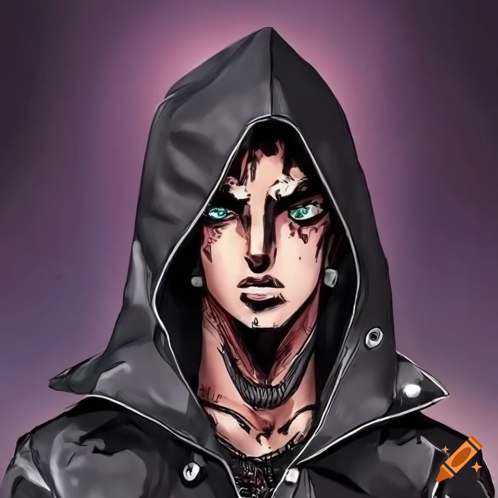 artistic drawing of a male wearing a black leather jacket