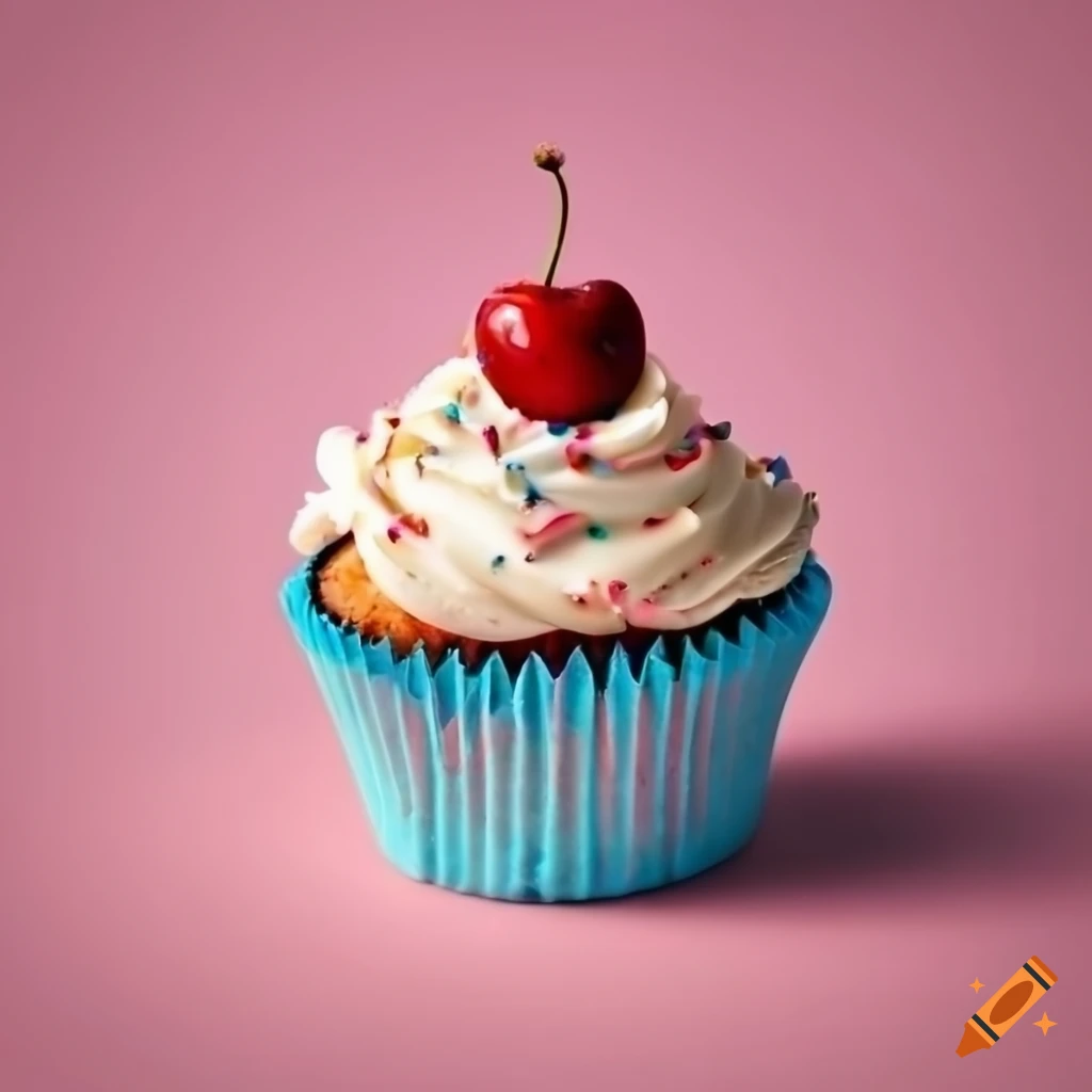 delicious cupcake with whipped cream and sprinkles