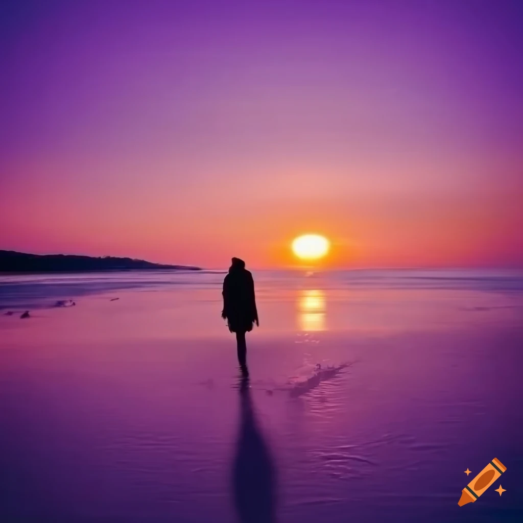 Violet Sunset On The Beach With A Silhouette Of A Woman On Craiyon violet-sunset-on-the-beach-with-a-silhouette-of-a-woman-on-craiyon