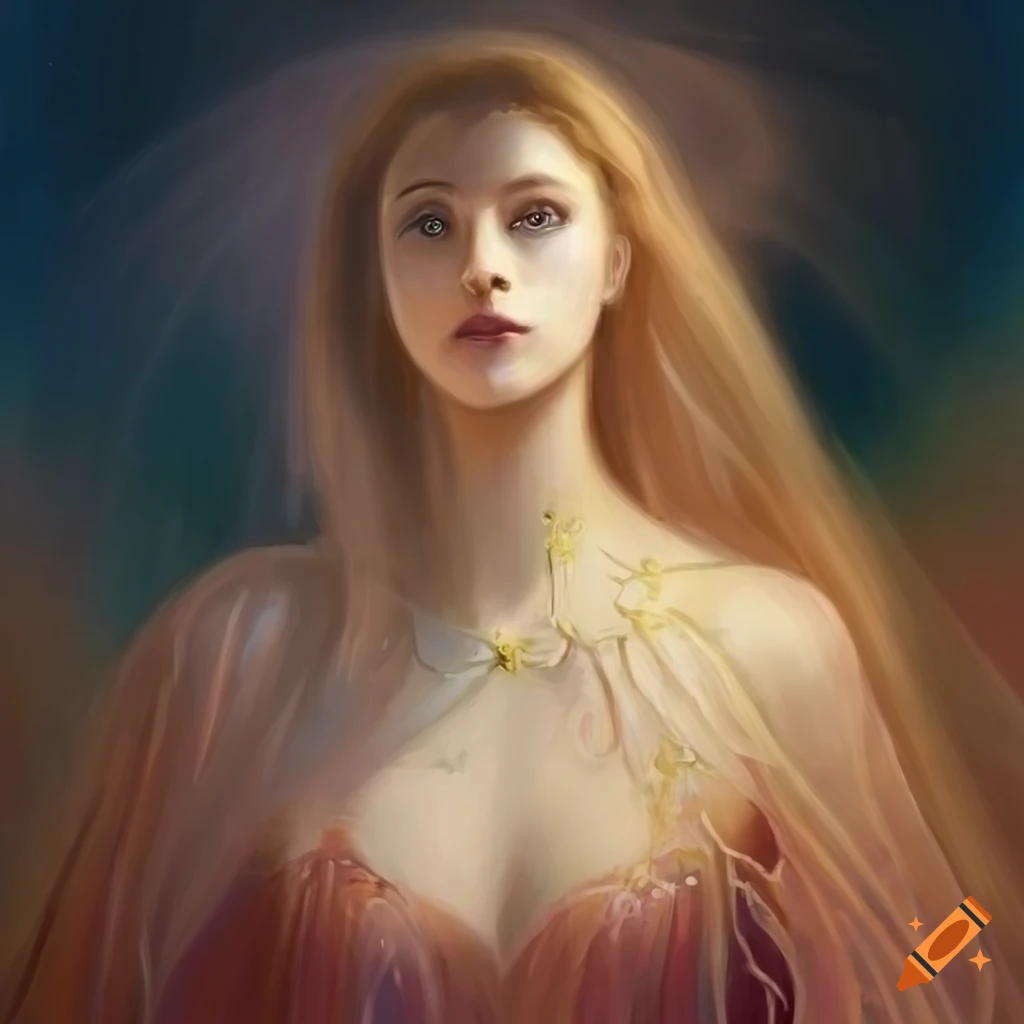 ethereal painting of Eos, the goddess of dawn