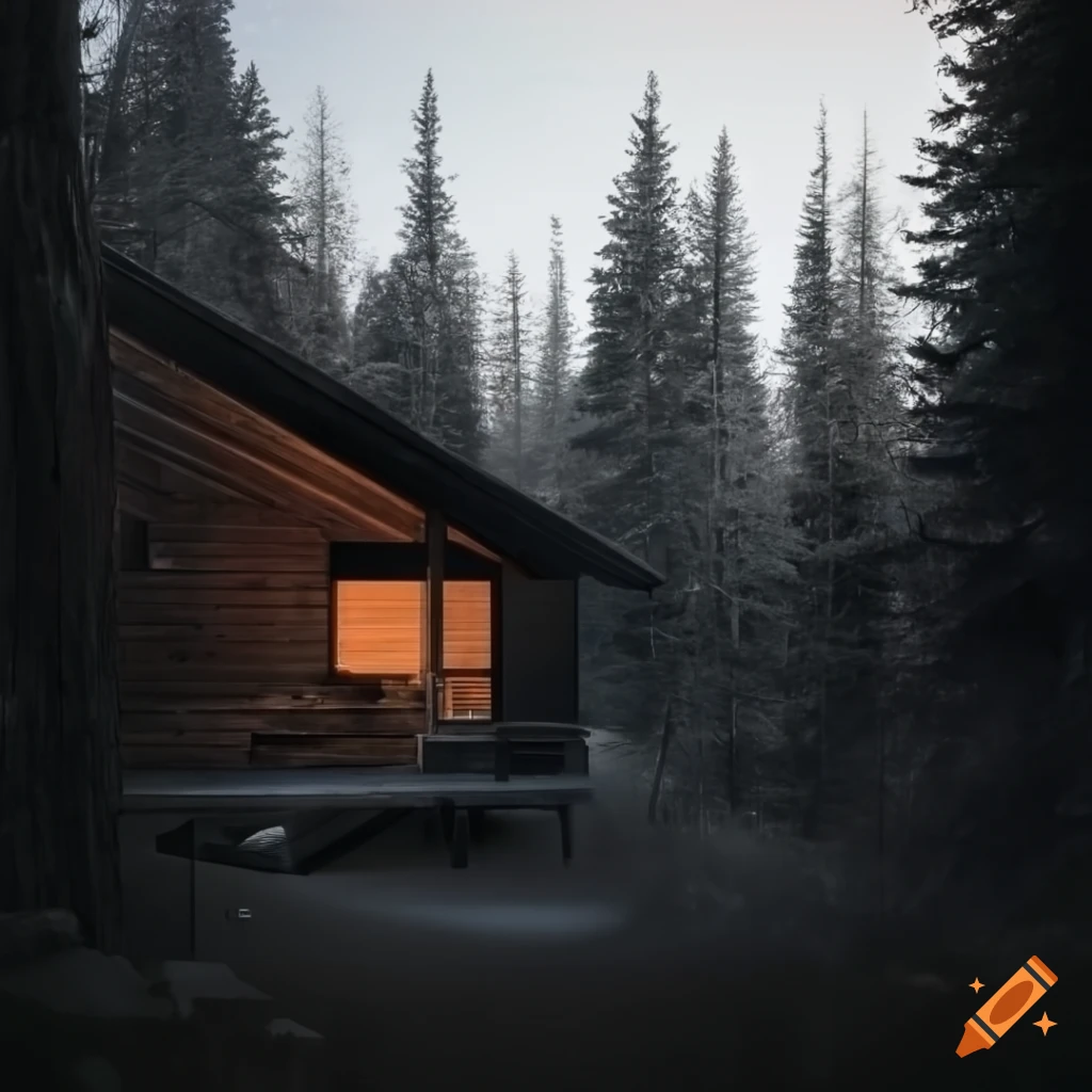 minimalist cozy cabin with sapphire accents