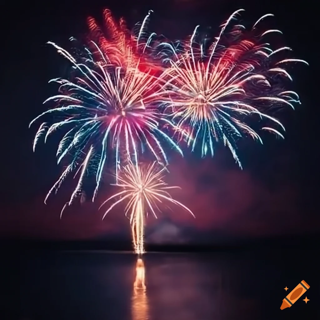 Colorful Fireworks Display On 4th Of July On Craiyon