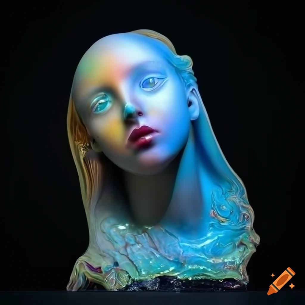 Sculpture with beautiful marble figures on Craiyon