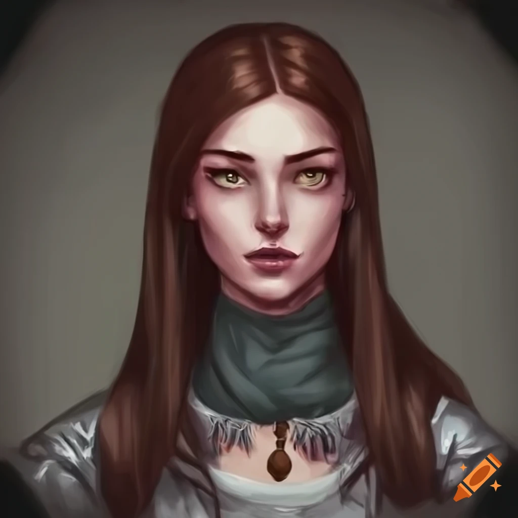 portrait of a beautiful brunette cleric in dungeons & dragons art style