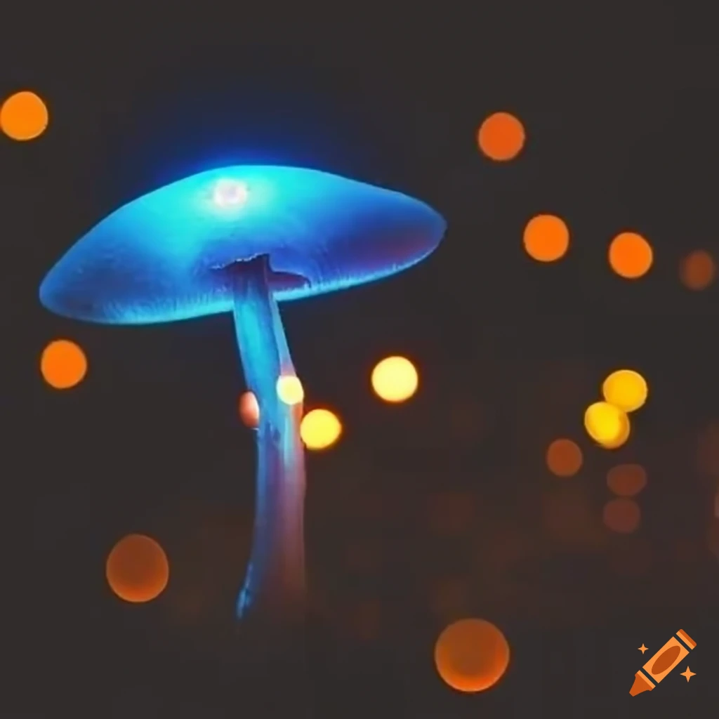 bokeh of glowing mushrooms