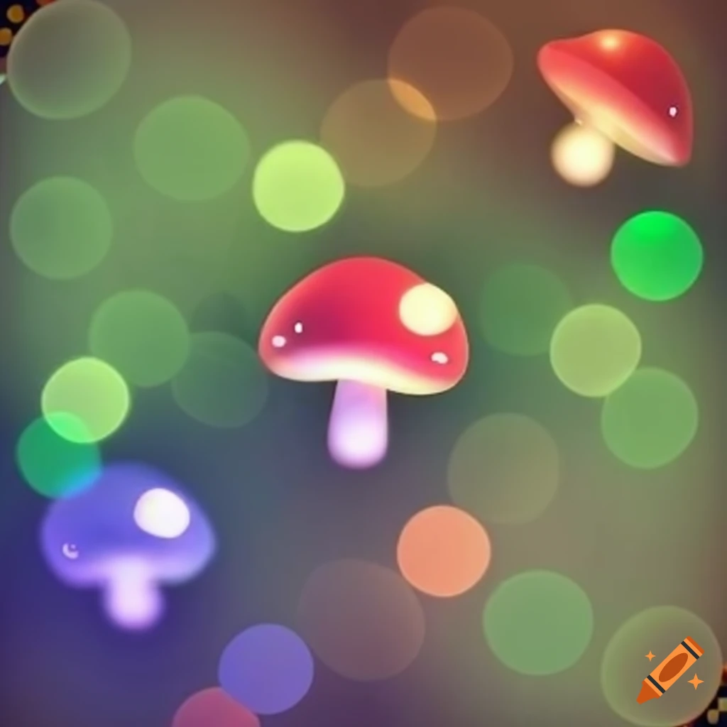 bokeh lights in the shape of mushrooms