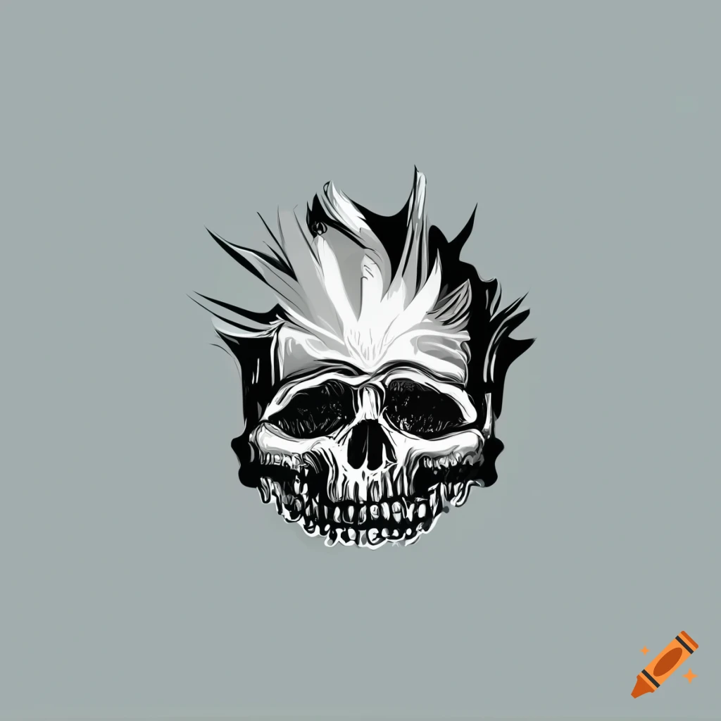colorful 2D logo of a playful kid skull