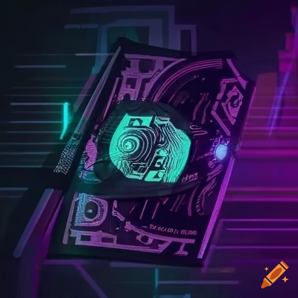 cyberpunk-themed banknote business card