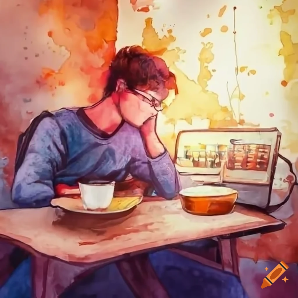 Man coding in a peaceful coffee shop on Craiyon