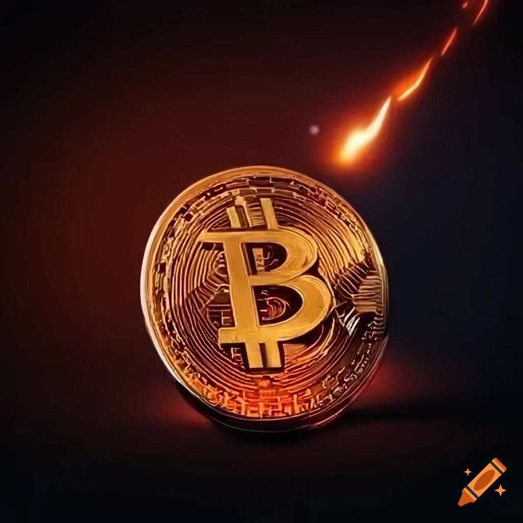 Illustration of burning cryptocurrency