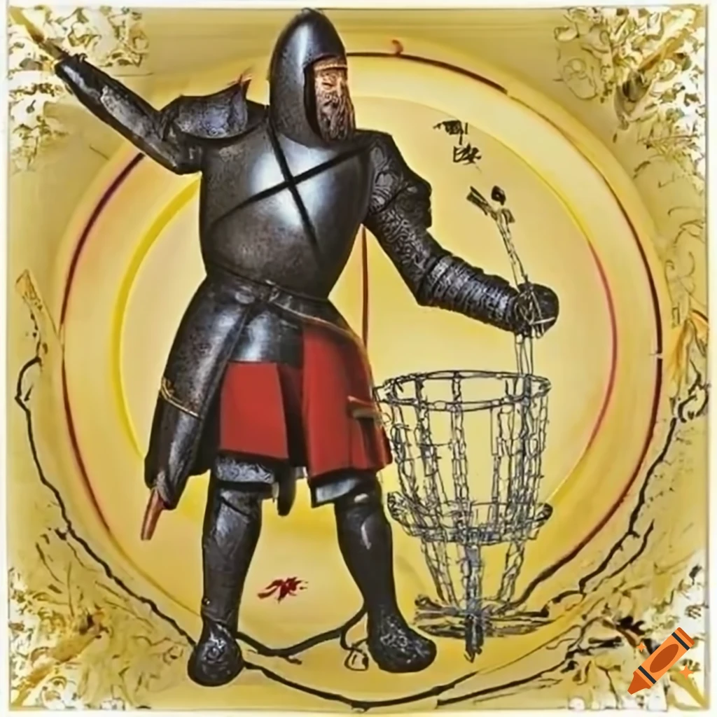 image of medieval knights playing disc golf