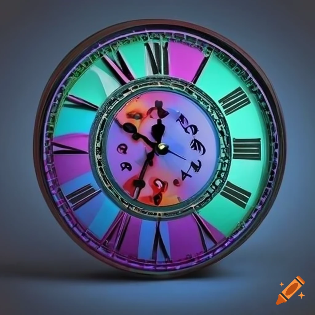 Colorful and unique clock design on Craiyon