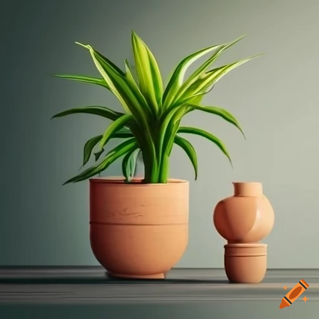 Indoor house plant in a pot on Craiyon