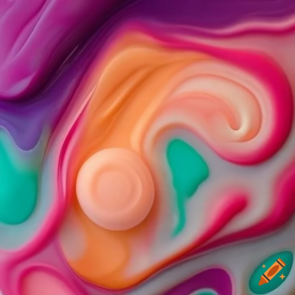 abstract art made of melted soap in pastel colors