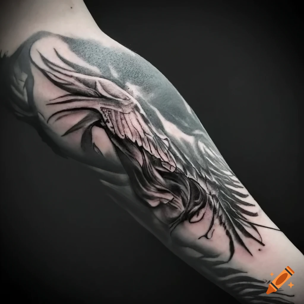 Forearm Half Sleeve Tattoo Men Bird Wings | TikTok