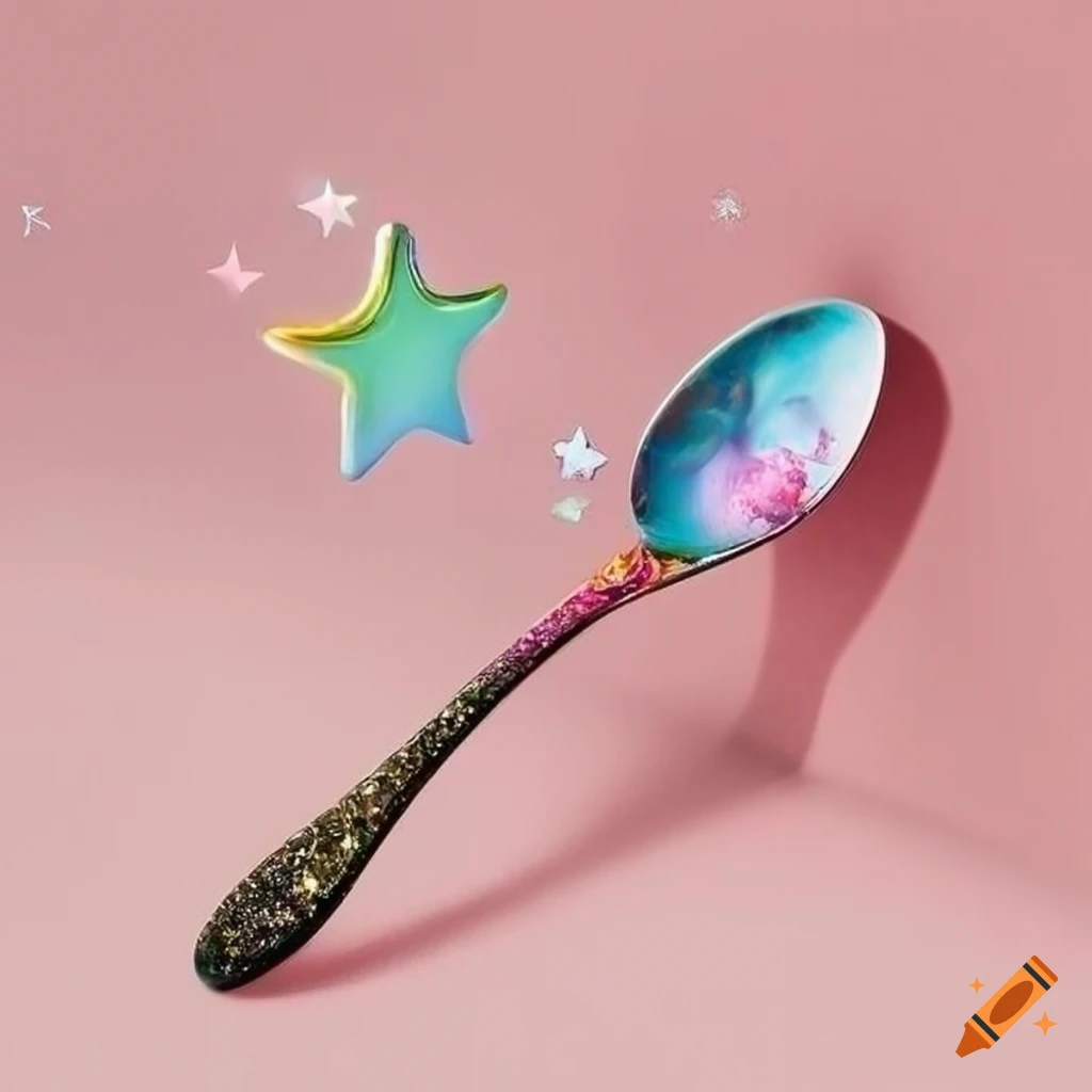 shimmering star-themed spoon
