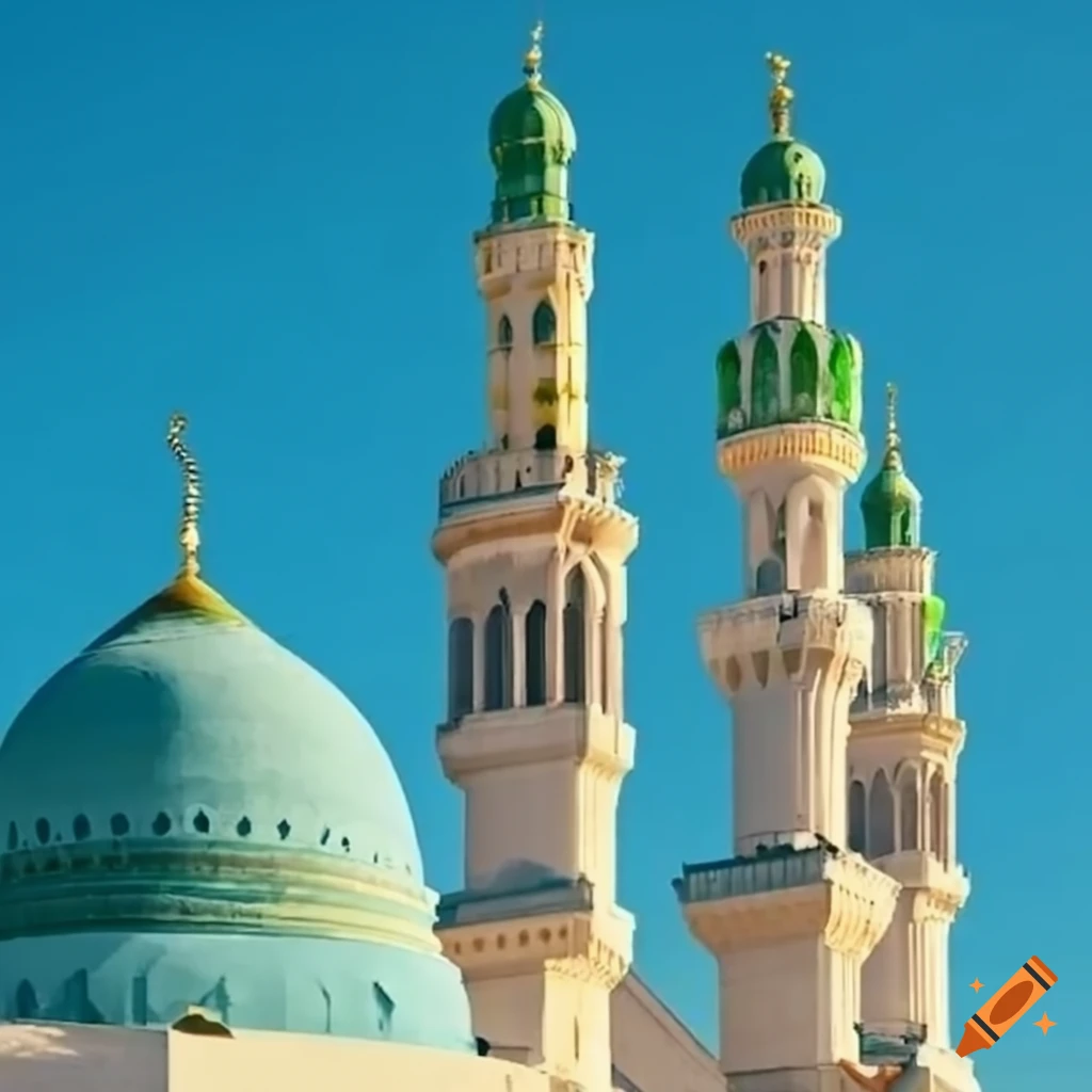 blue sky with Masjid ul Nabi