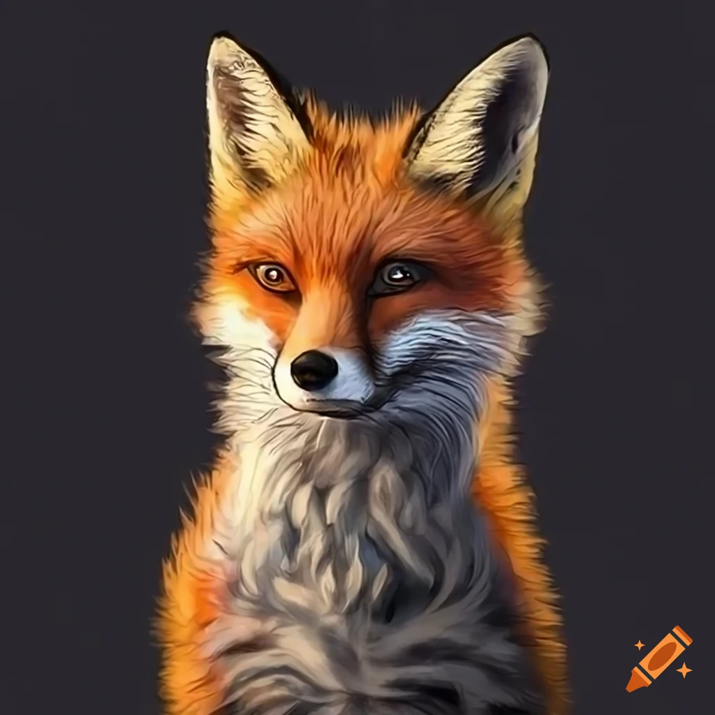 realistic portrait of a jumping fox