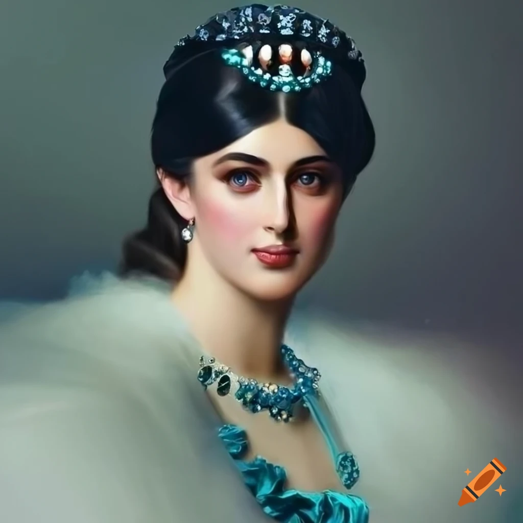 Elegant Portrait Of A Black Haired Blue Eyed Woman From The 1850s On