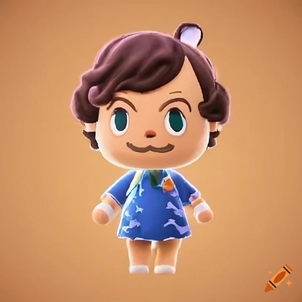 Animation style of harry styles in 'animal crossing' on Craiyon