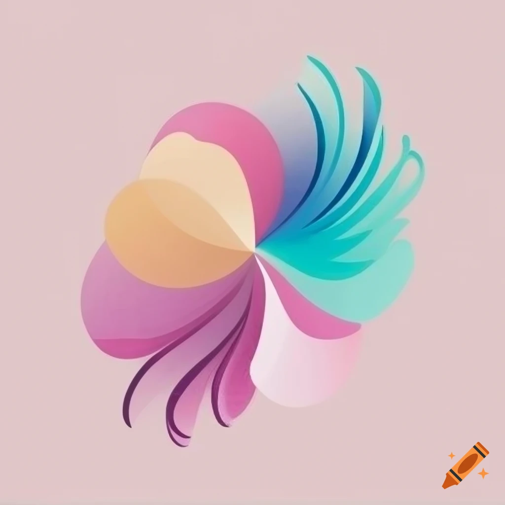 Minimalist abstract flower swirl vinyl wall art