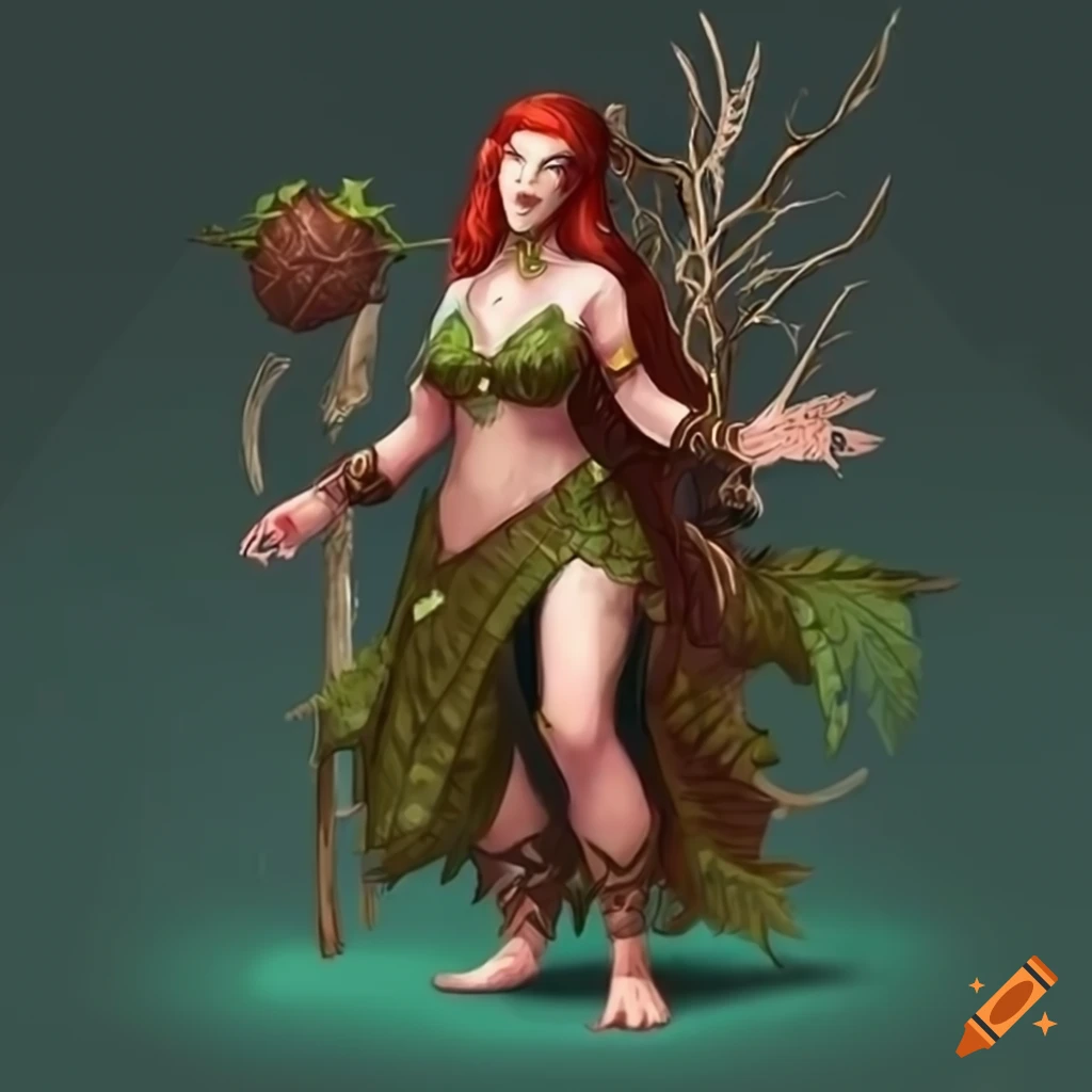 Artwork of a female forest giant in d&d style on Craiyon