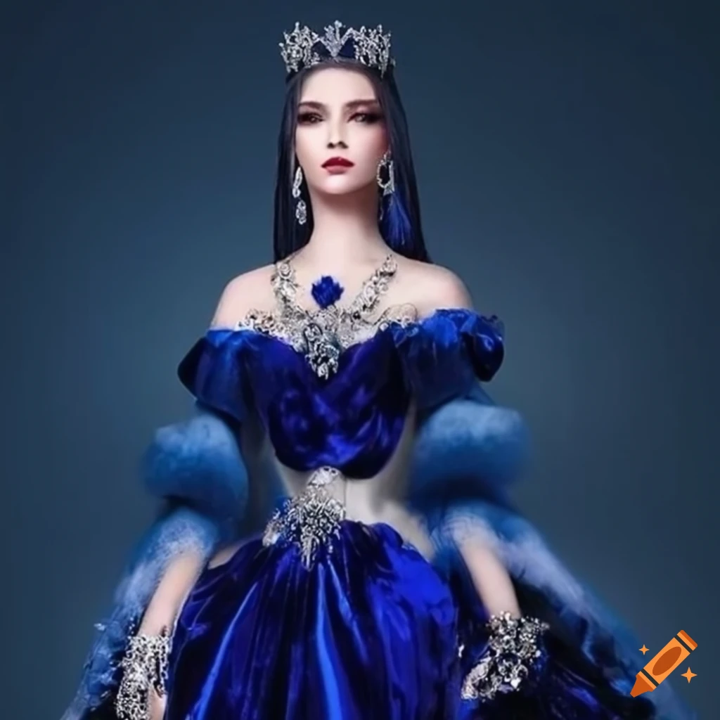 image-of-a-beautiful-princess-in-a-blue-sequin-dress-on-craiyon