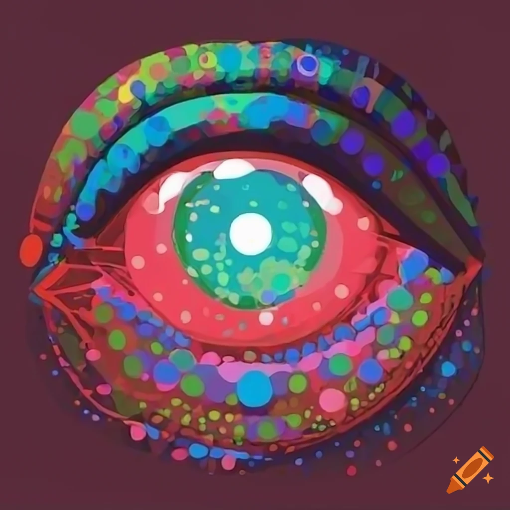 Textured and colorful eye art on Craiyon
