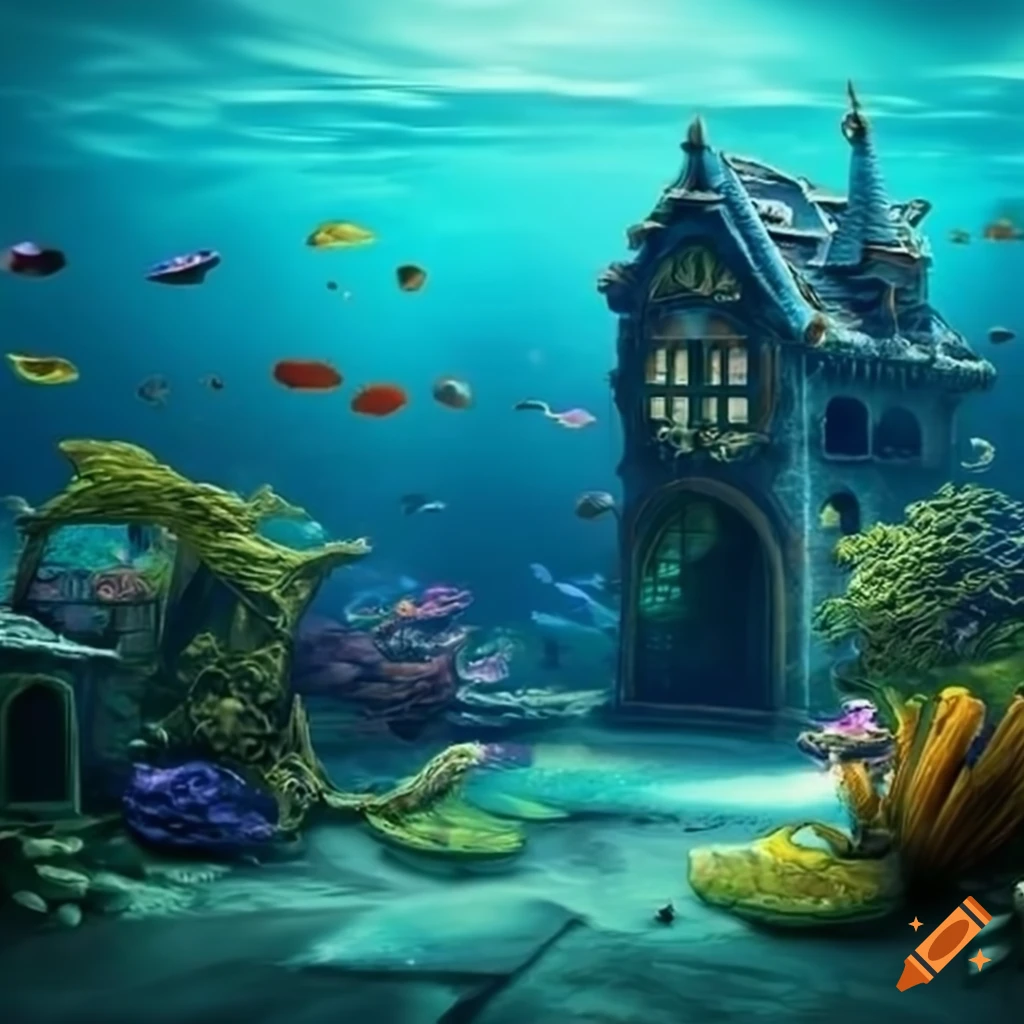 Fantasy underwater house on Craiyon