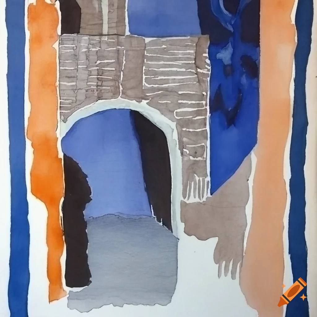 George Braque Ink Watercolor and ink painting by georges braque and david hockney on Craiyon