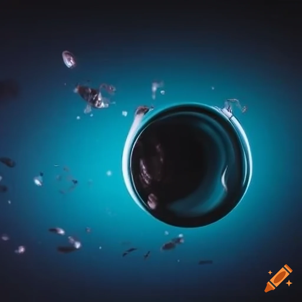 mug floating in space