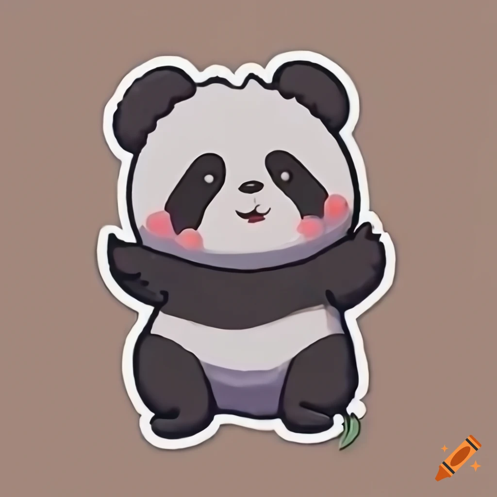 Aesthetic 3d panda sticker