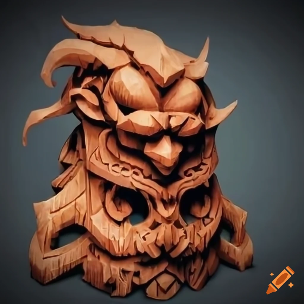 intricate carving of a Zelda game boss in a labyrinth