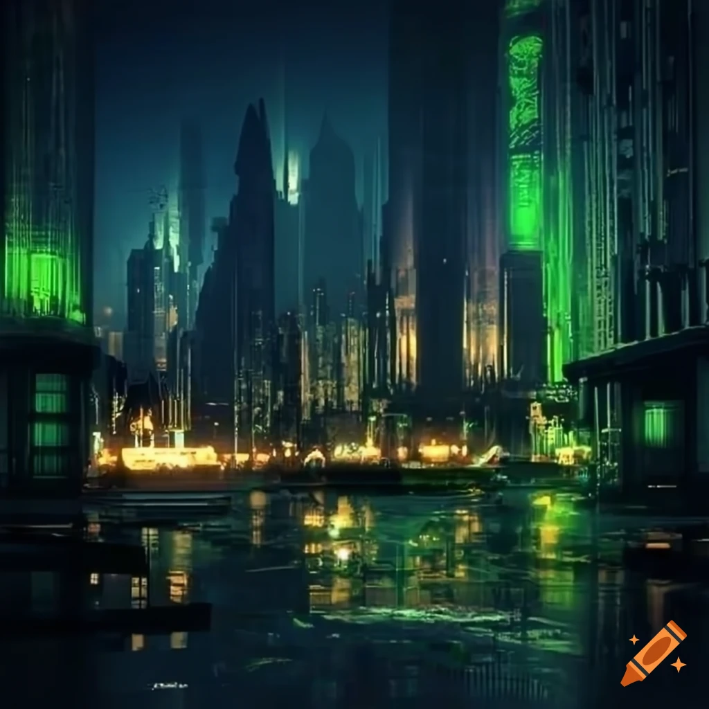 Photo realistic futuristic city at night on Craiyon