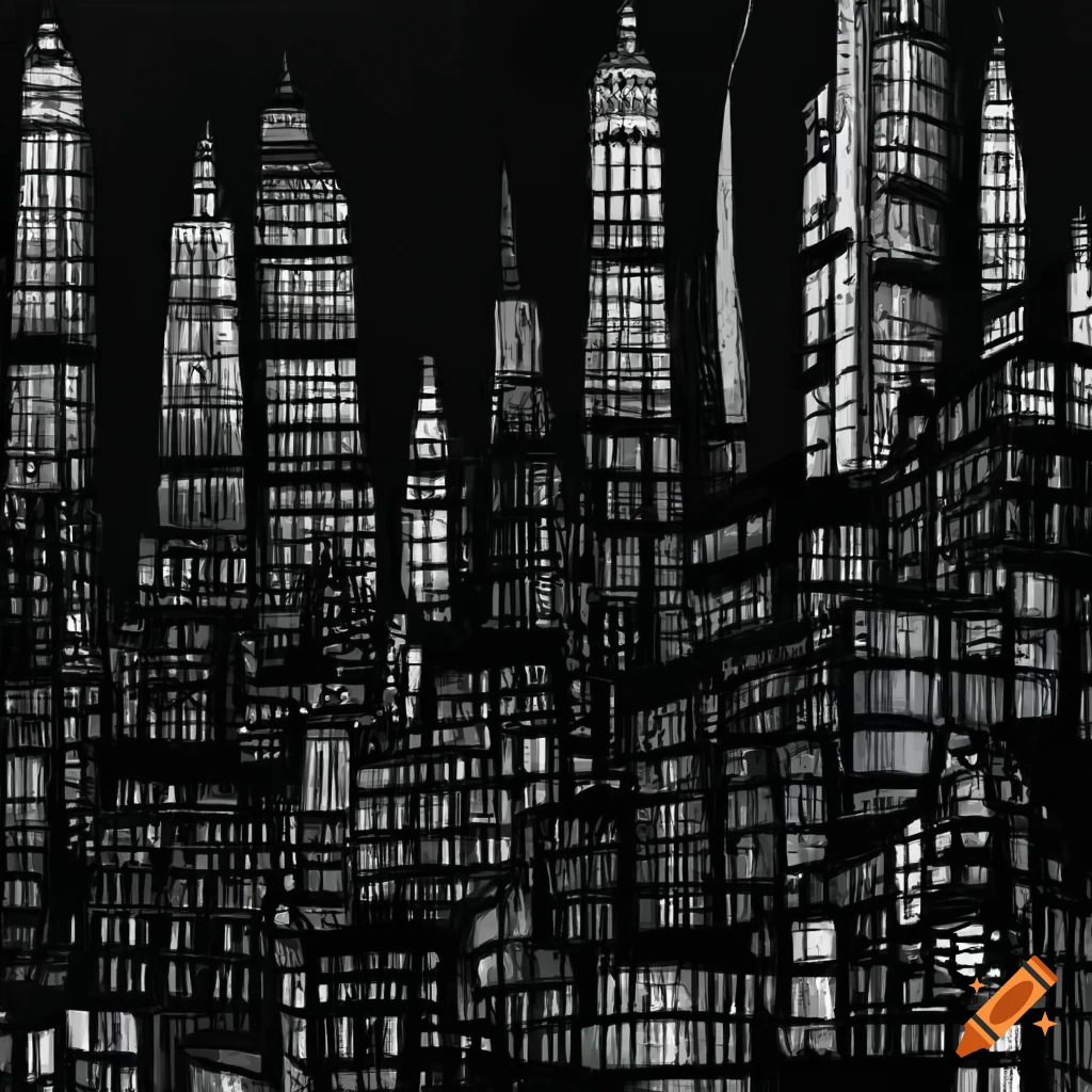 Dark fantasy cityscape backdrop for a platformer videogame