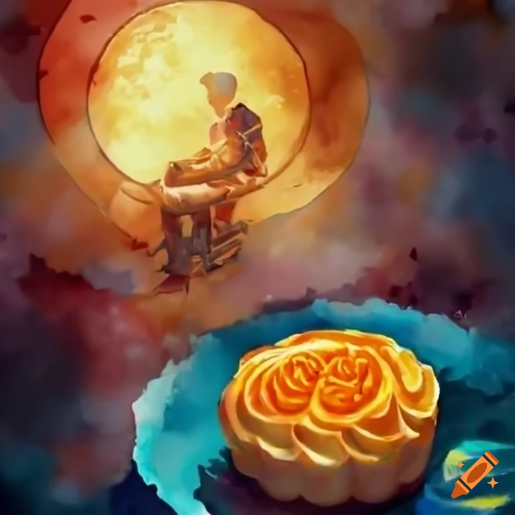 engineer enjoying a mooncake under a big "M"