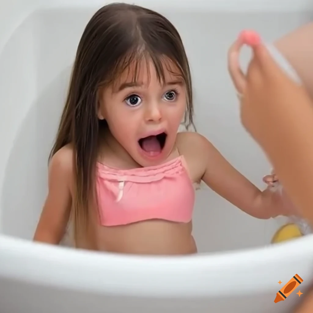 surprised toddler girl eating a popsicle