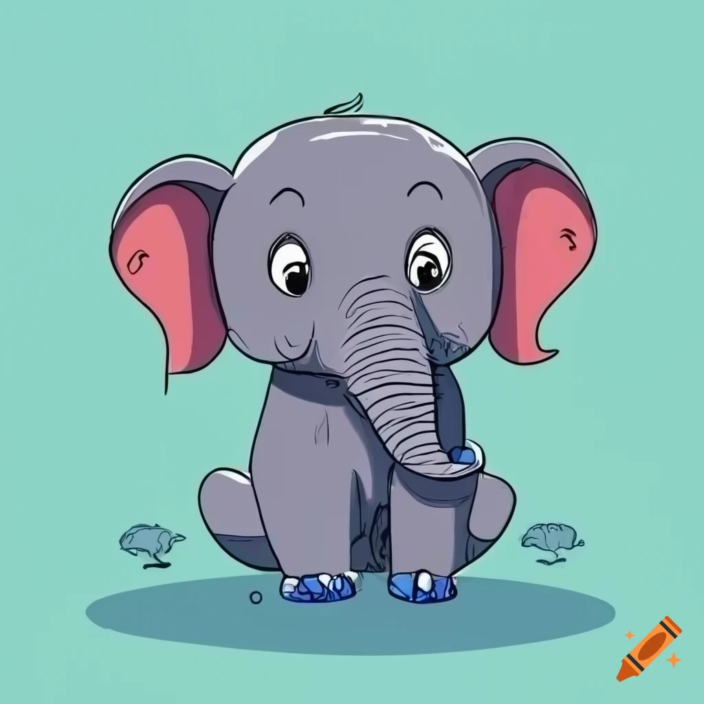dibujo lineal de un elefante para colorear