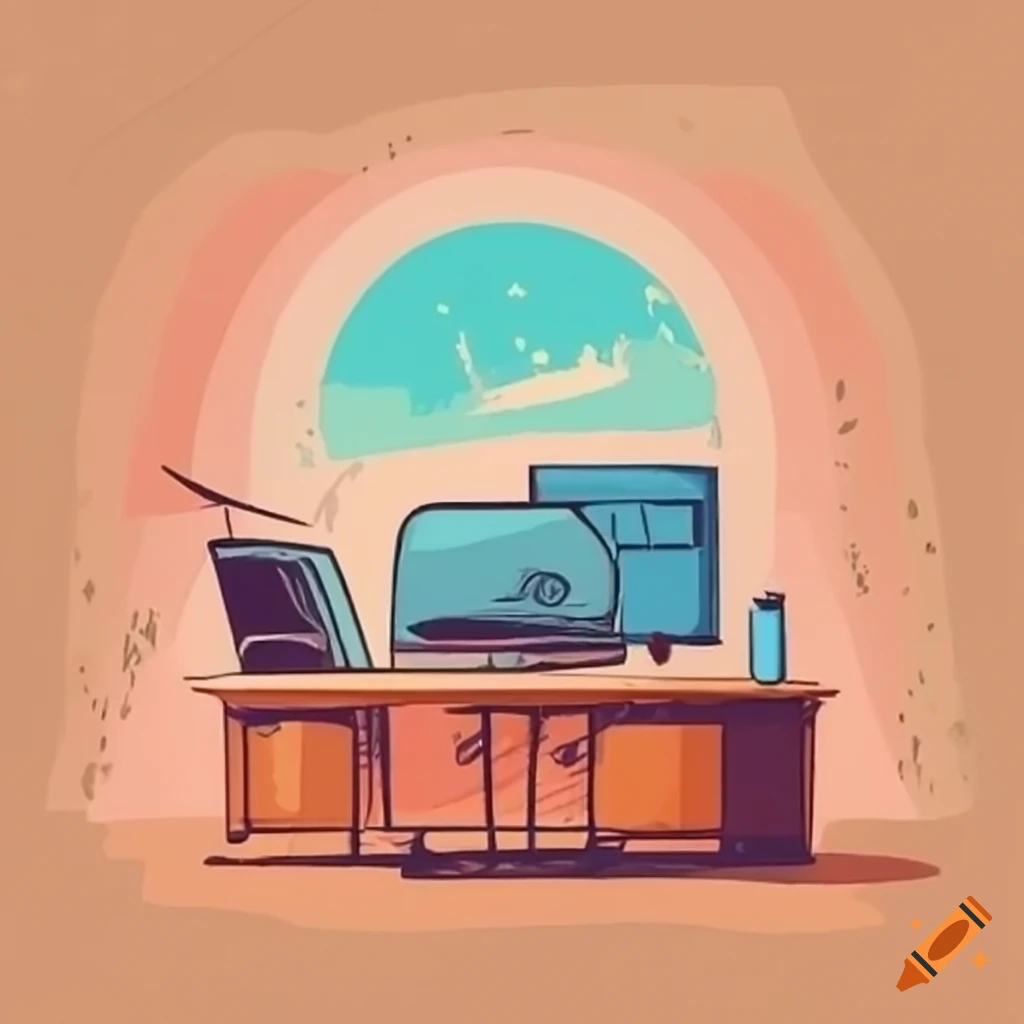 Simple California themed Office Artwork On Craiyon