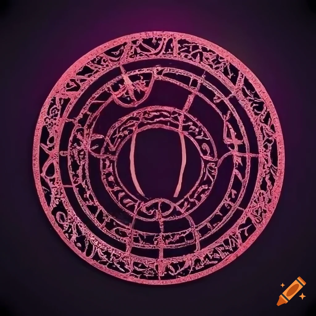 Detailed circle magic sigil with invocation symbol