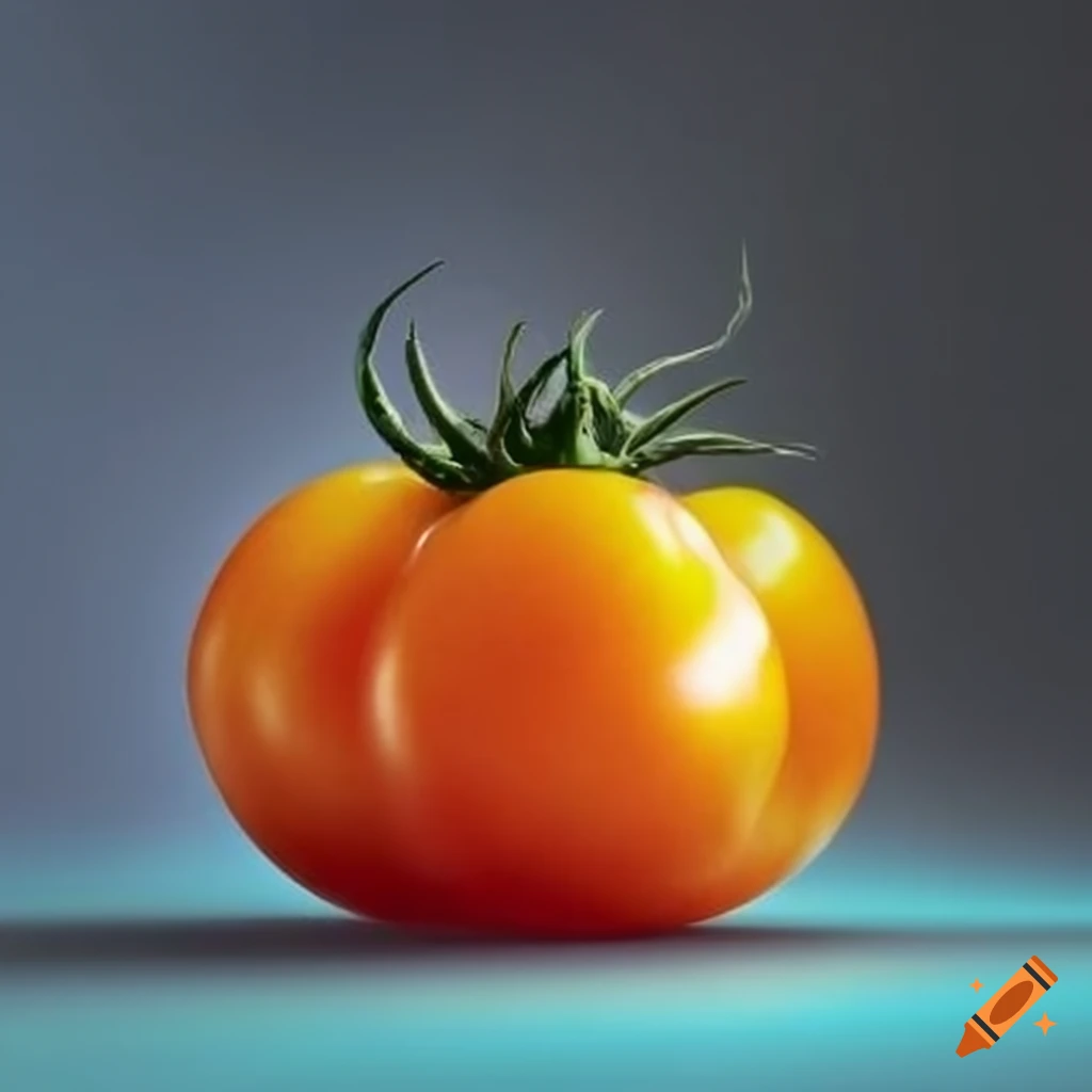 golden tomato on a white background
