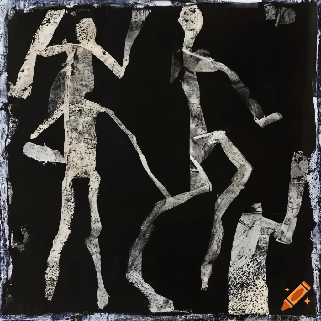 mixed-media collage abstract painting inspired by Mark Bradford and Anselm Kiefer